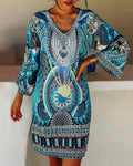Emelia - Levendige boho printjurk