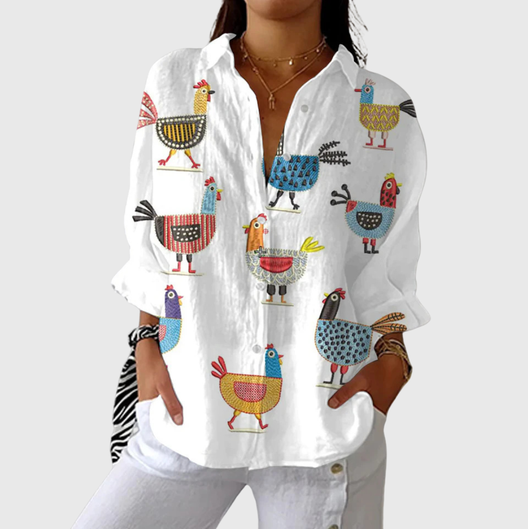 Lichte en kleurrijke printblouse