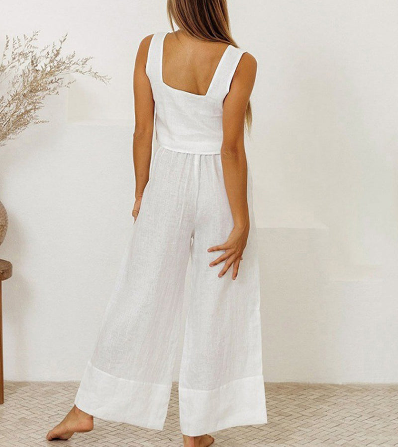 Megan - Minimalistisch ensemble top en flared broek