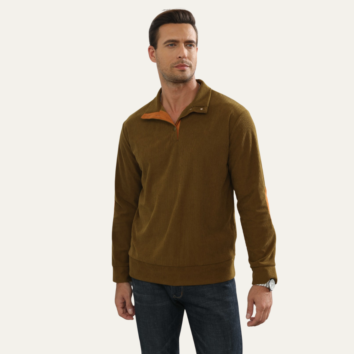 Ashwater gebreide half-zip trui