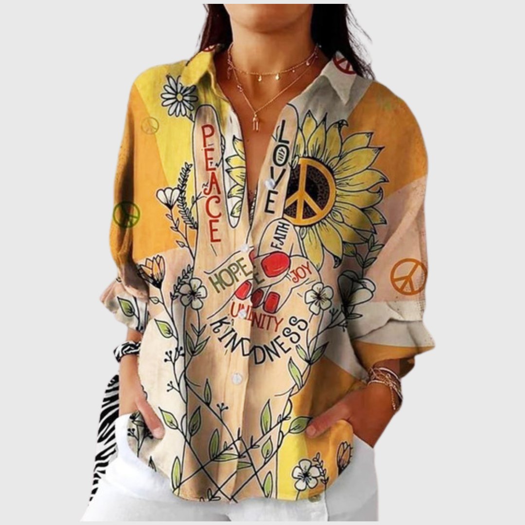 Lichte en kleurrijke printblouse