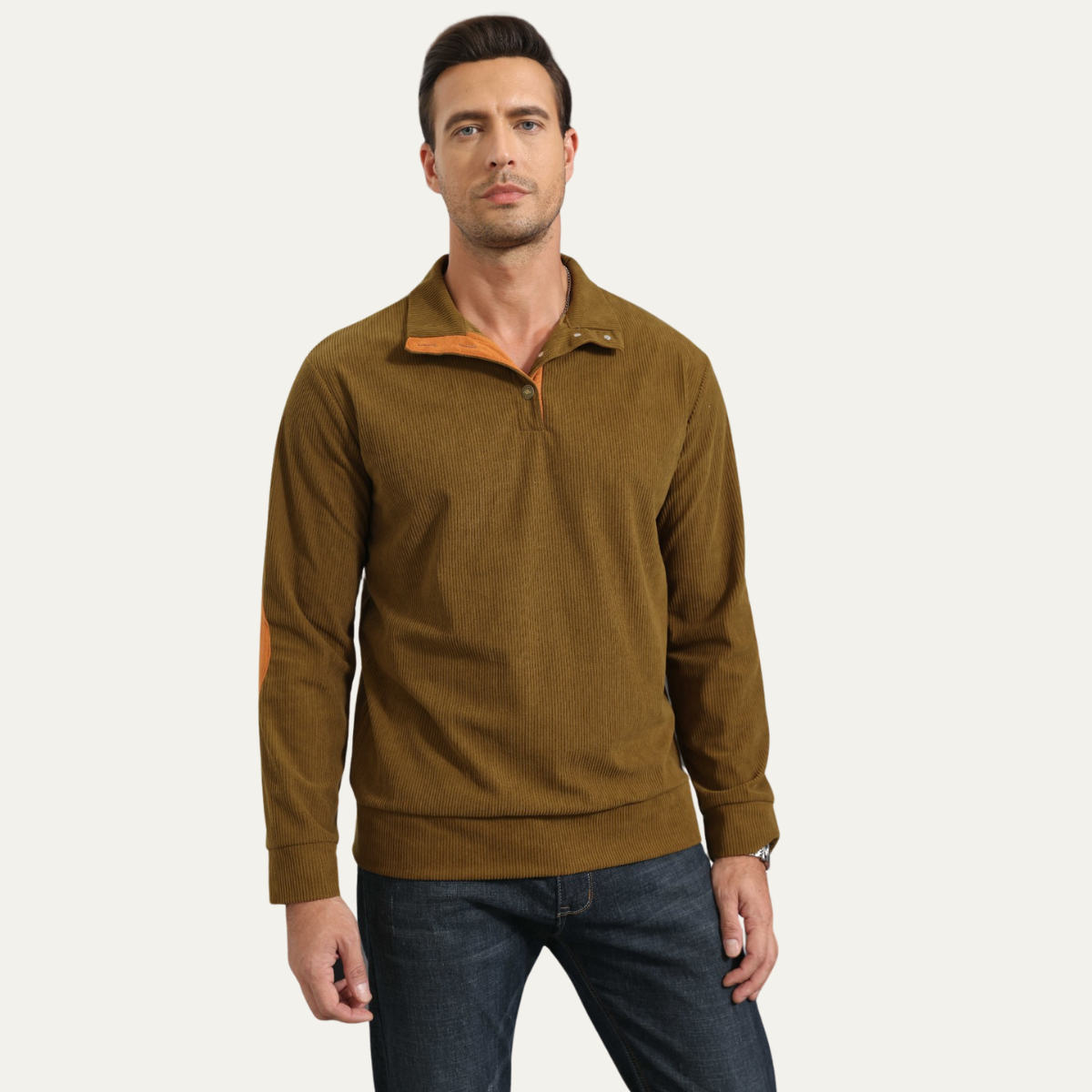 Ashwater gebreide half-zip trui