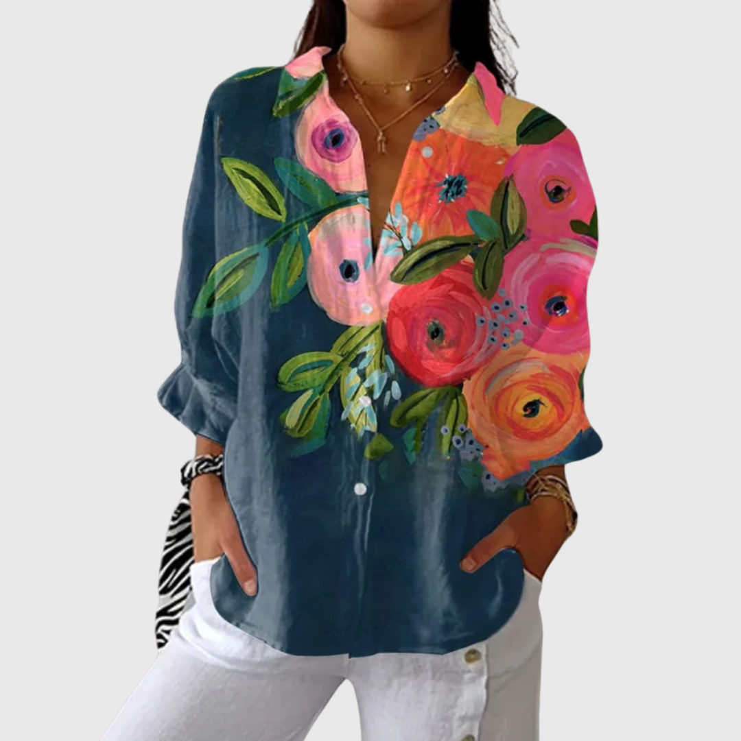 Lichte en kleurrijke printblouse