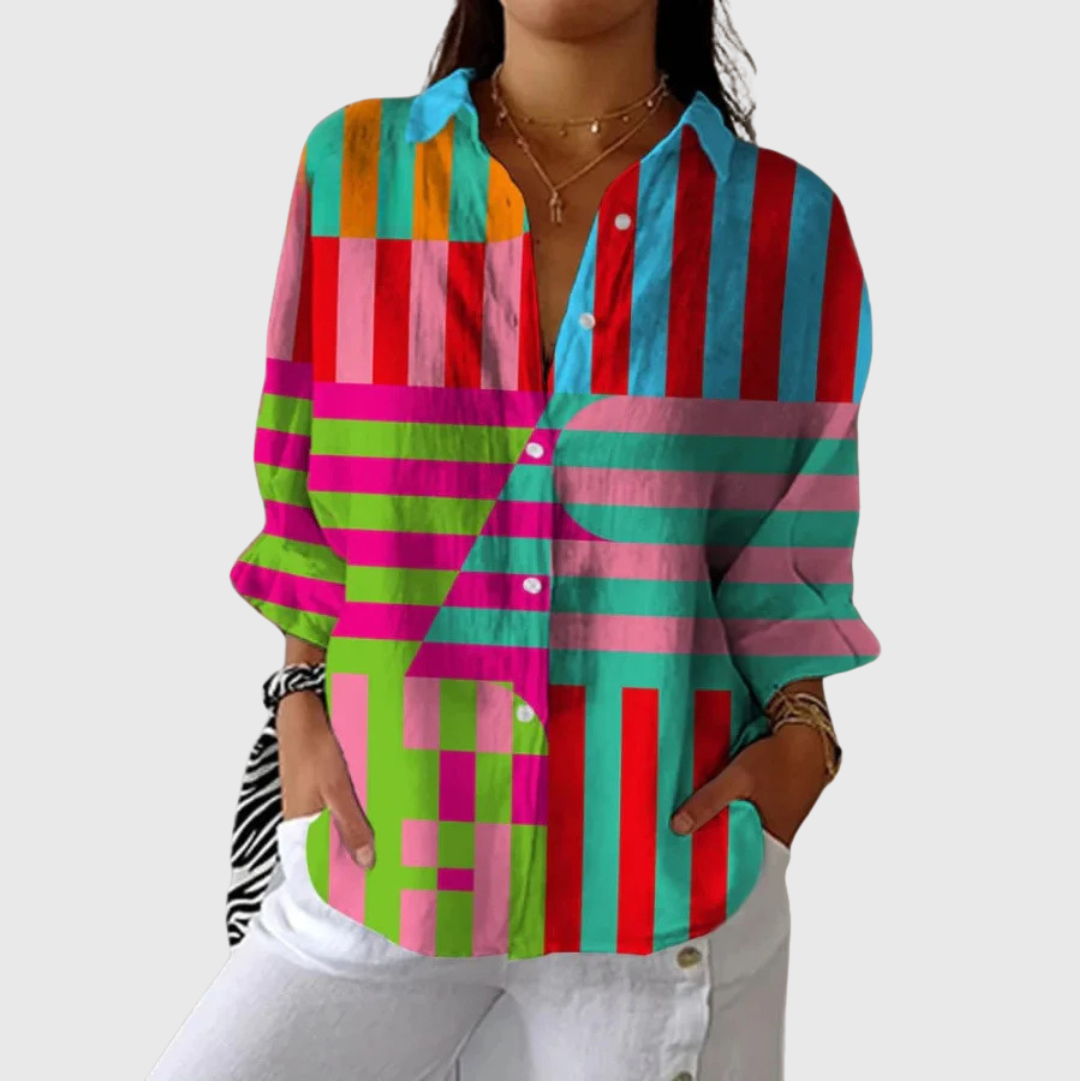Lichte en kleurrijke printblouse