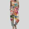Tuinbroek met aquarelbloemen