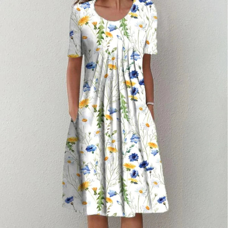 Hailey | Elegante en casual bloemenjurk met tassen