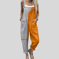Tuinbroek colorblock grijs-oranje