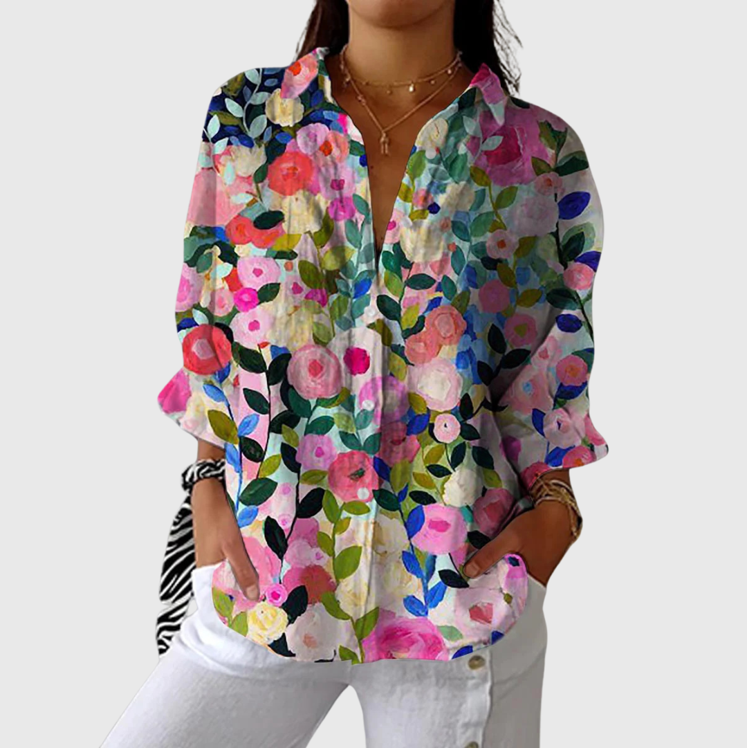 Lichte en kleurrijke printblouse