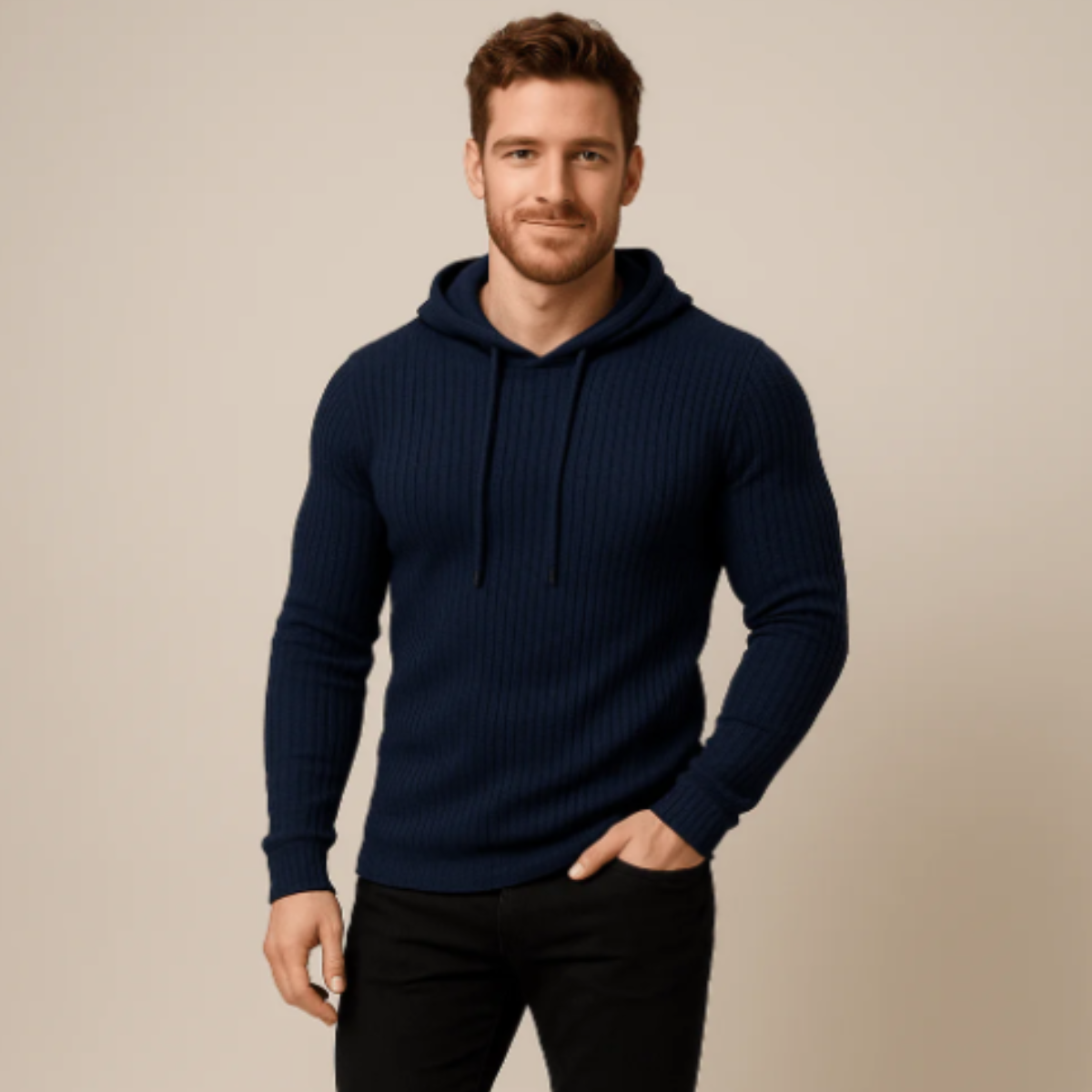 Ashland gebreide hoodie slim fit