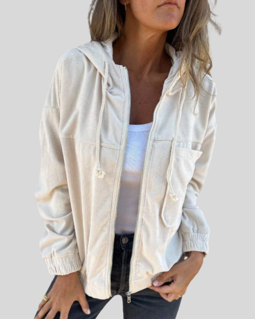 Mabel | Zacht gilet met rits
