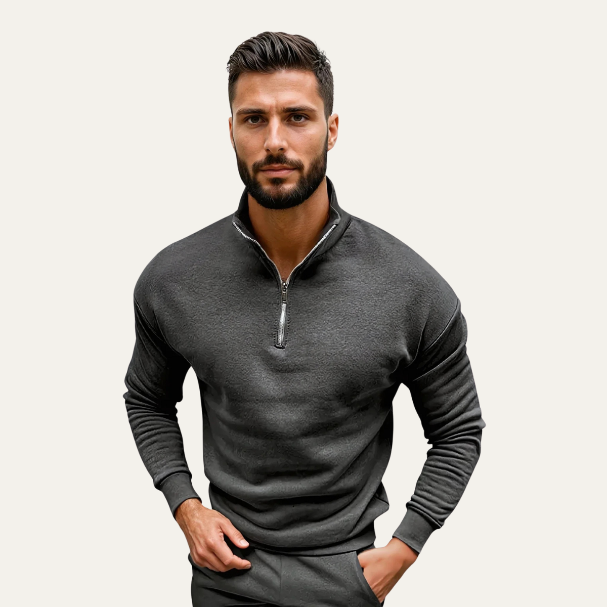 half-zip trui