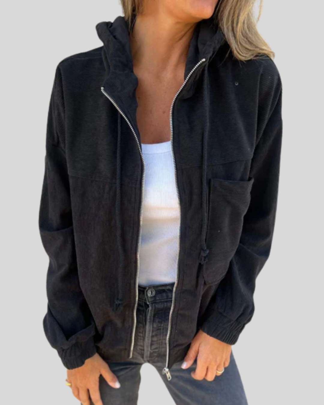 Mabel | Zacht gilet met rits