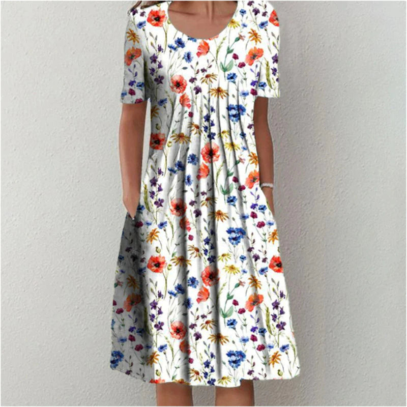 Hailey | Elegante en casual bloemenjurk met tassen
