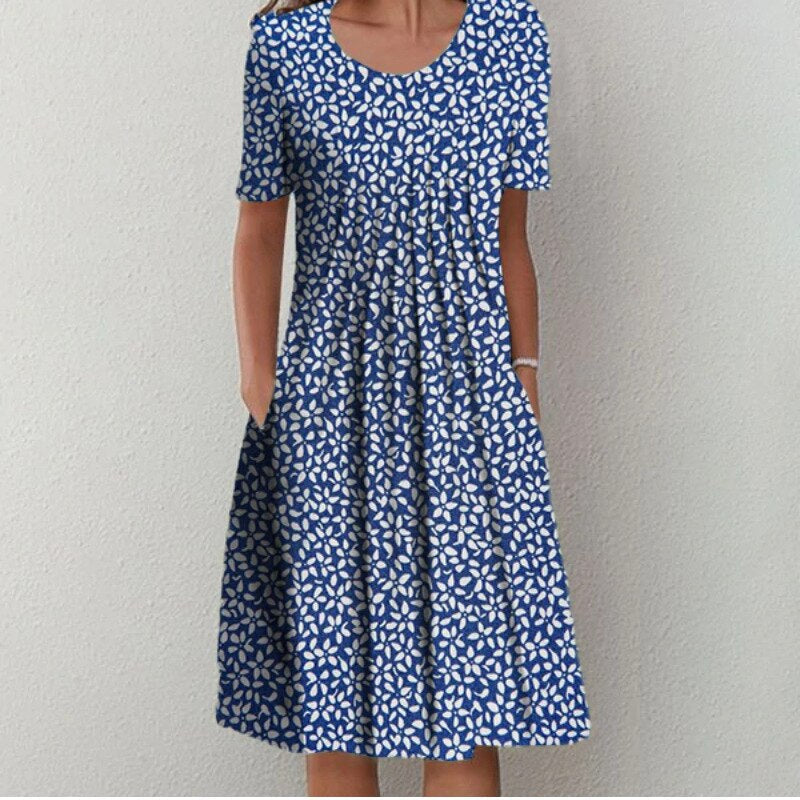 Hailey | Elegante en casual bloemenjurk met tassen