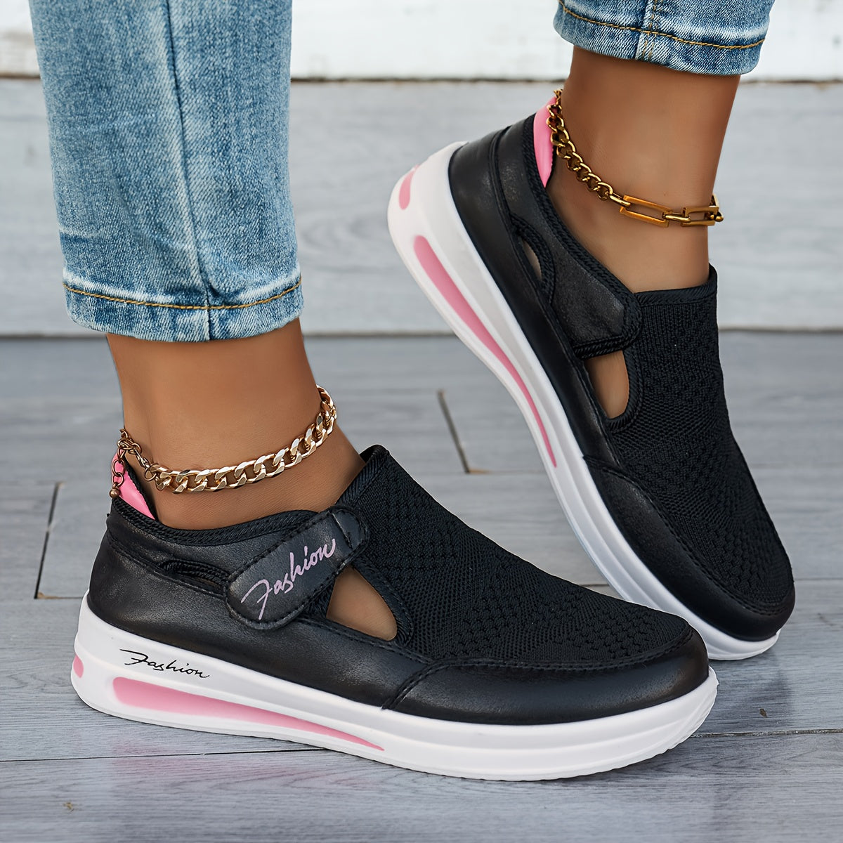 Ademende instap-On-sneaker met stevige pasvorm