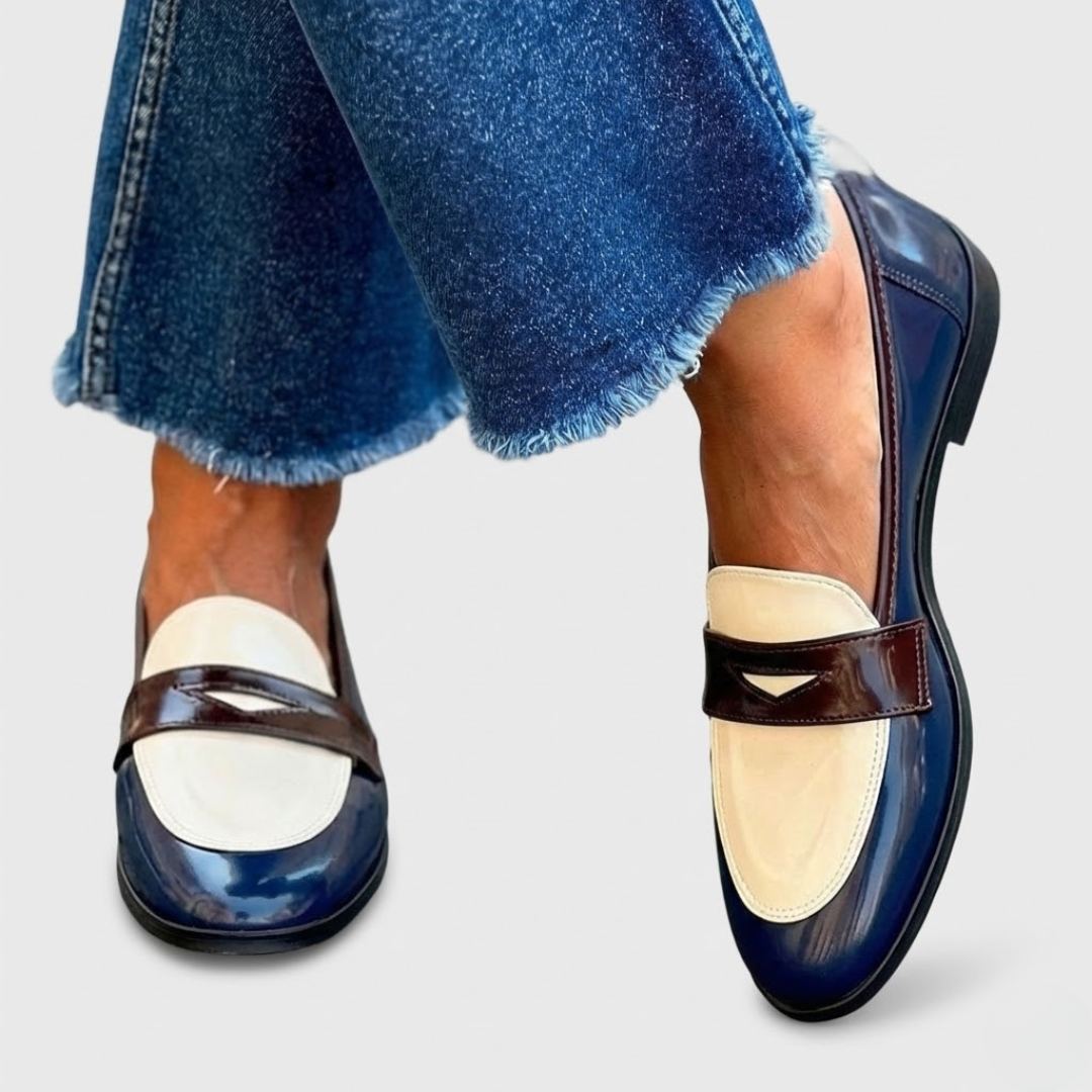 Claudia™ | Mocassins met contrast