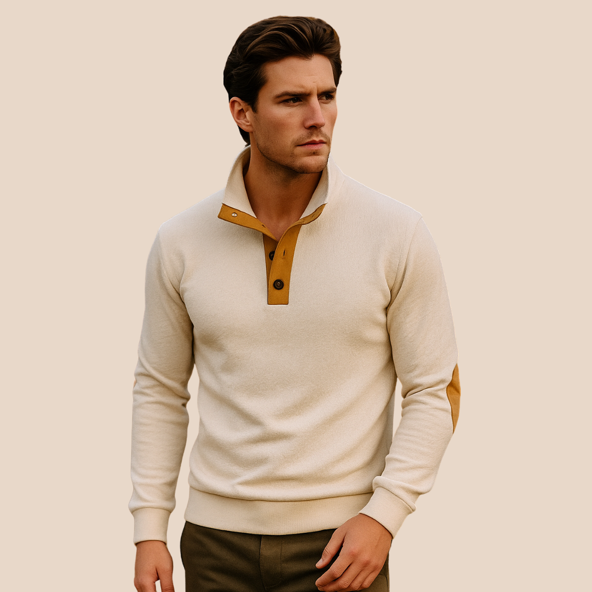 Oxford half-zip trui