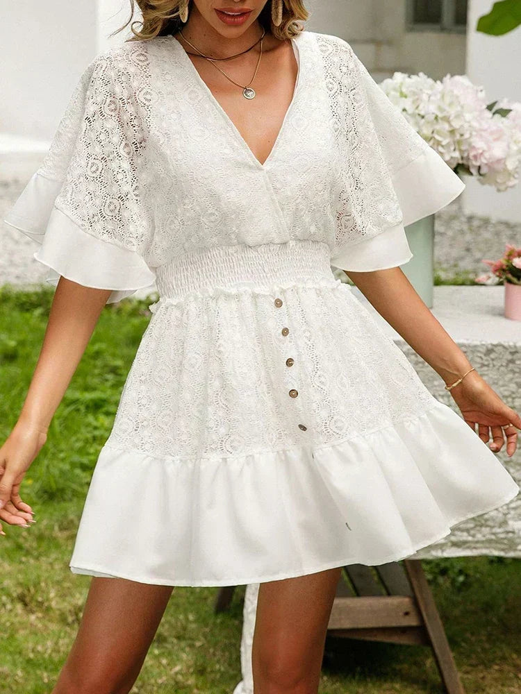 Carole - Boho kanten jurk