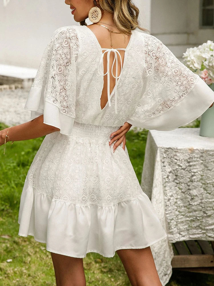 Carole - Boho kanten jurk