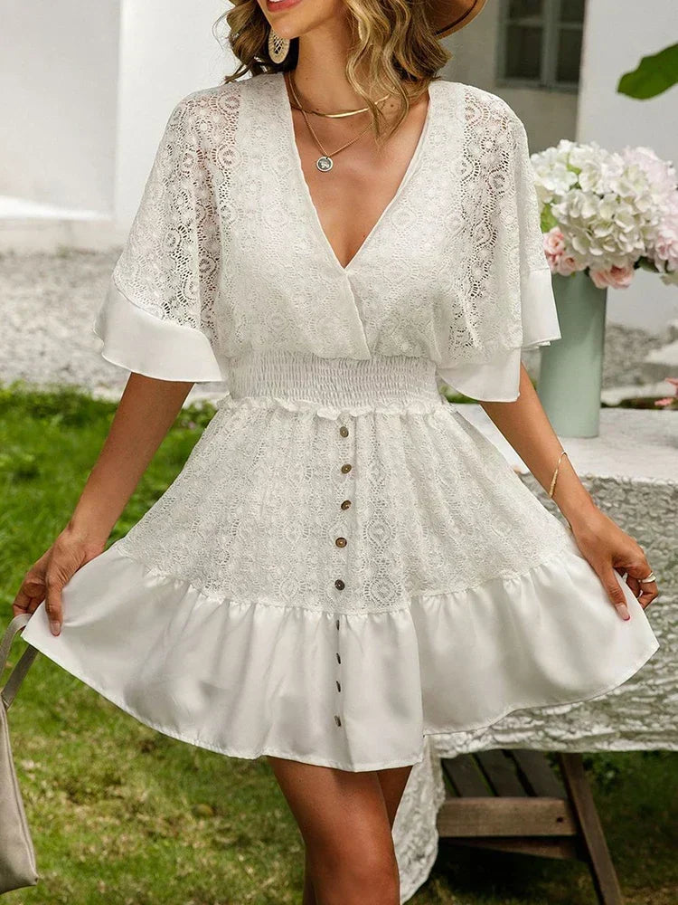 Carole - Boho kanten jurk