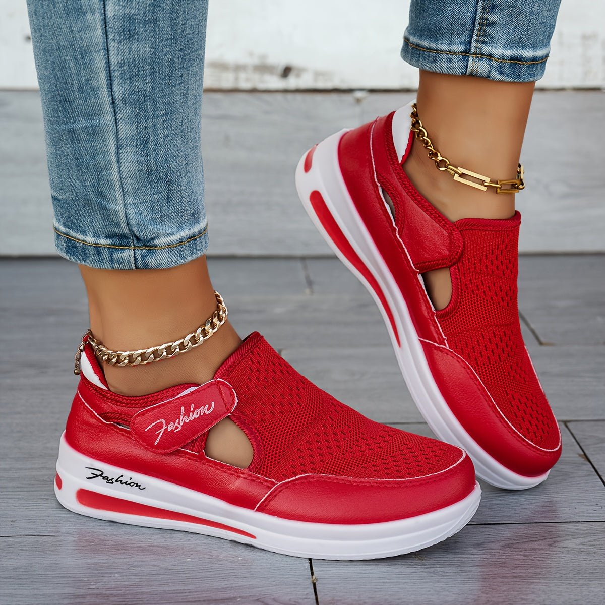 Ademende instap-On-sneaker met stevige pasvorm