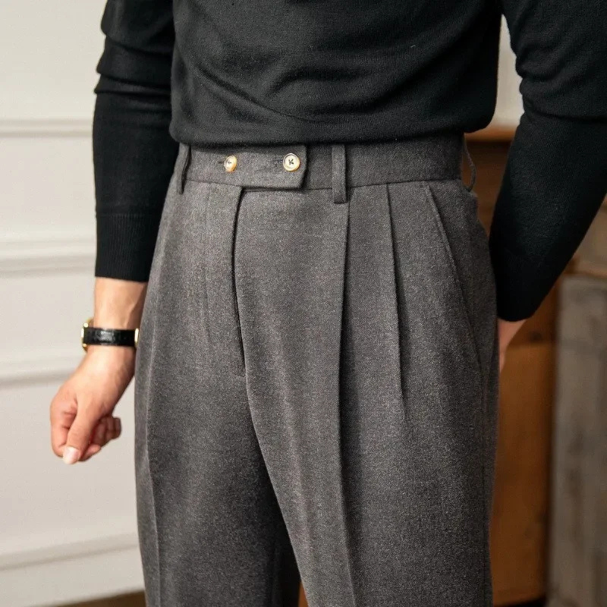 Lakeshore wollen pantalon slim fit