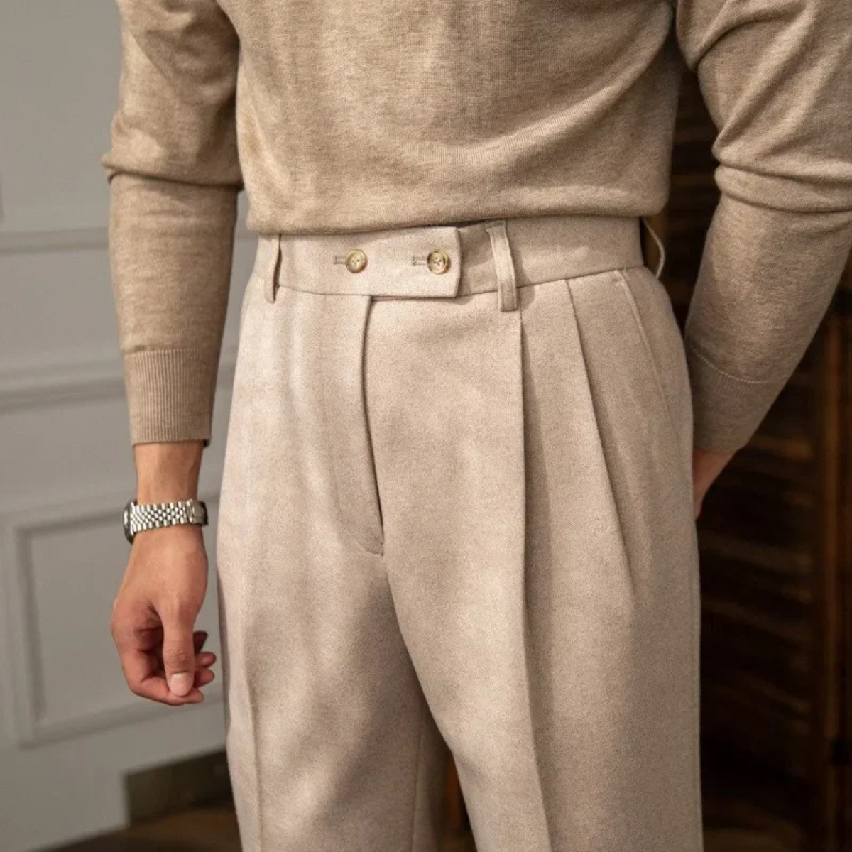 Lakeshore wollen pantalon slim fit