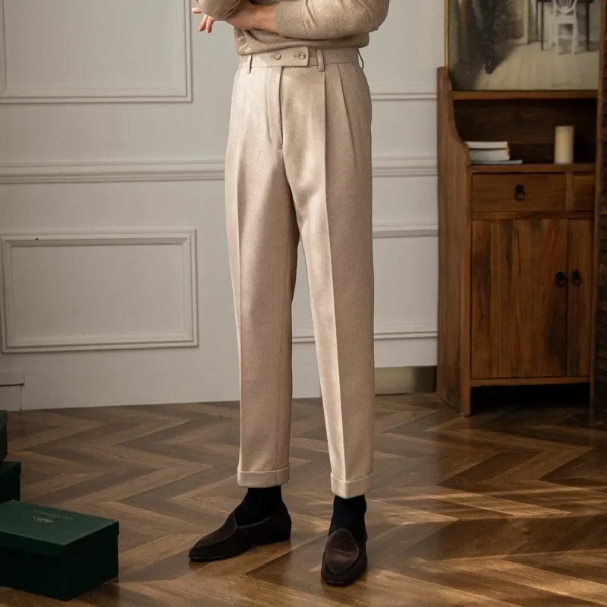 Lakeshore wollen pantalon slim fit