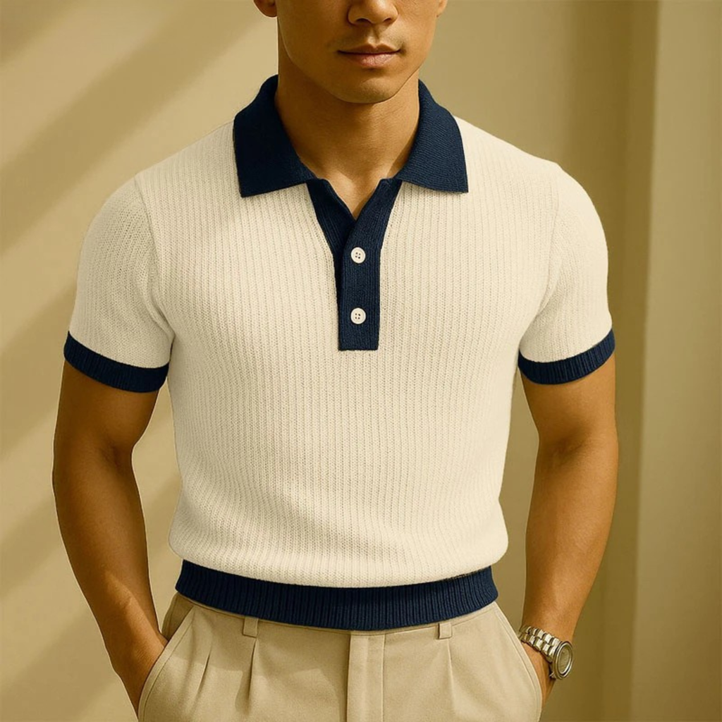 Monferrato gebreid poloshirt