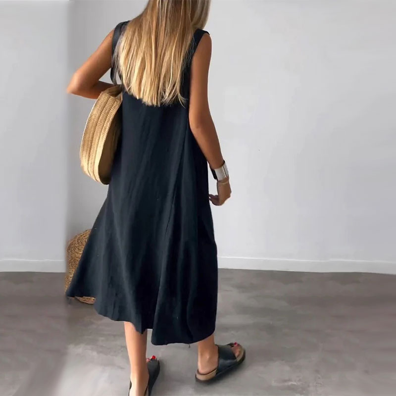 Amaris - Mouwloze casual jurk