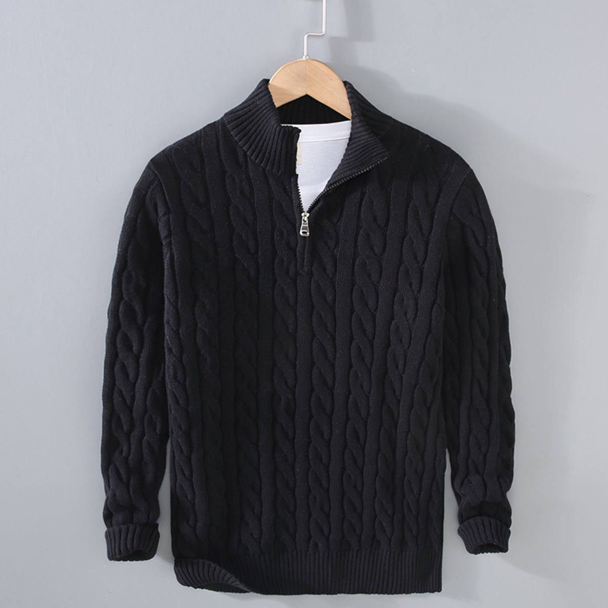 Woodhall gebreide half-zip trui